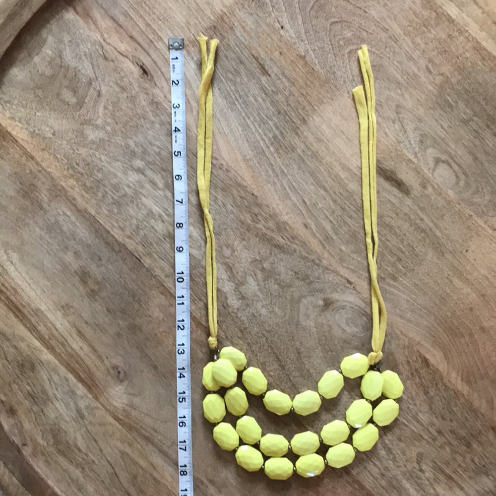 Three Strand Yellow Necklace - Picture 7 of 7